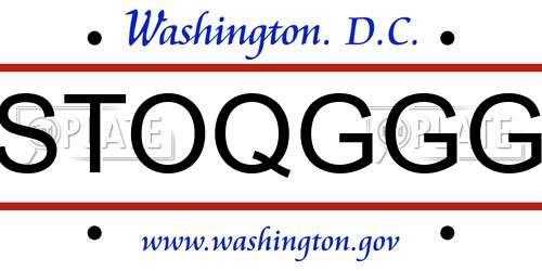 STOQGGG District Of Columbia License Plate