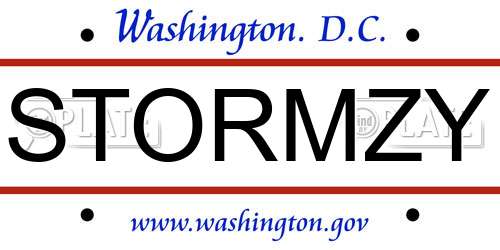 STORMZY District Of Columbia License Plate