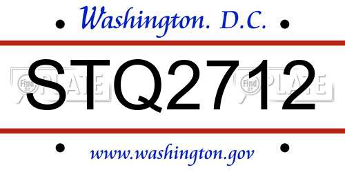 STQ2712 District Of Columbia License Plate