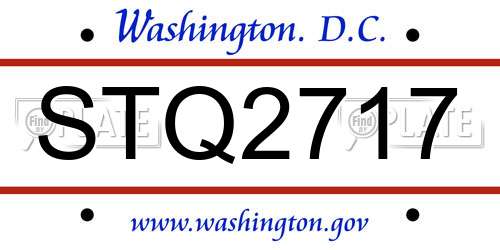 STQ2717 District Of Columbia License Plate