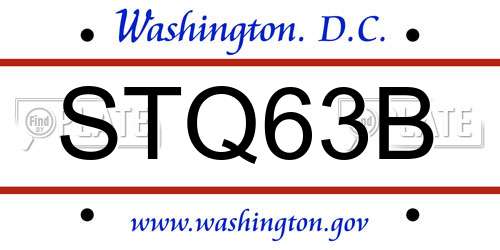 STQ63B District Of Columbia License Plate