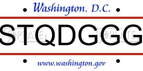 STQDGGG District Of Columbia License Plate