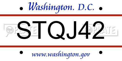 STQJ42 District Of Columbia License Plate