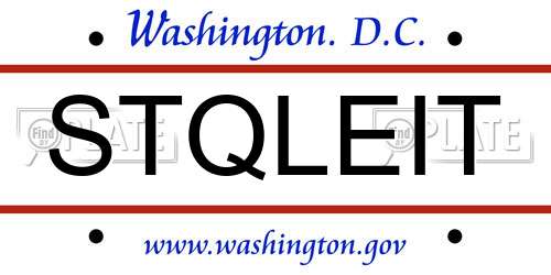 STQLEIT District Of Columbia License Plate