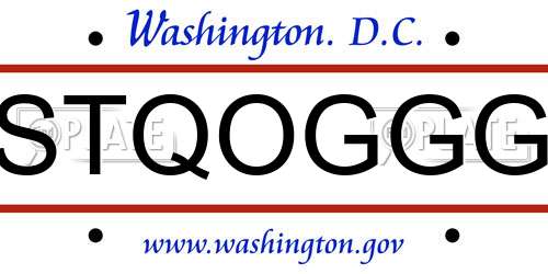 STQOGGG District Of Columbia License Plate