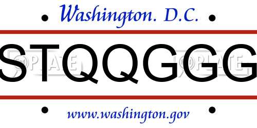 STQQGGG District Of Columbia License Plate