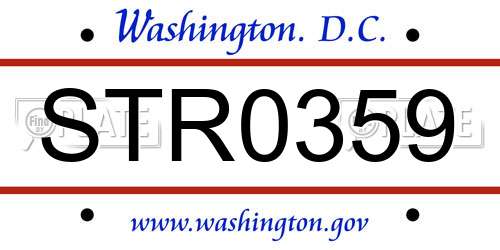 STR0359 District Of Columbia License Plate