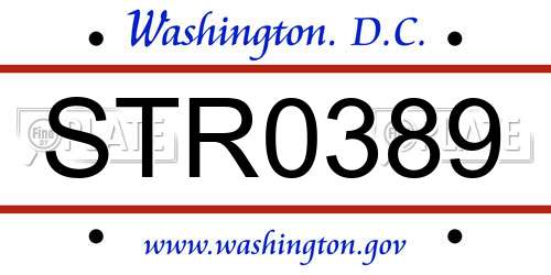 STR0389 District Of Columbia License Plate