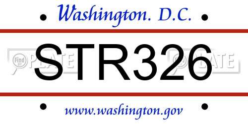 STR326 District Of Columbia License Plate