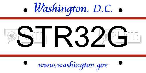 STR32G District Of Columbia License Plate