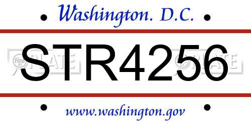 STR4256 District Of Columbia License Plate