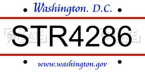 STR4286 District Of Columbia License Plate