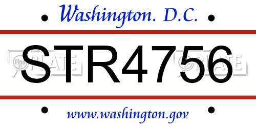 STR4756 District Of Columbia License Plate