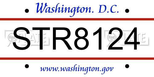 STR8124 District Of Columbia License Plate