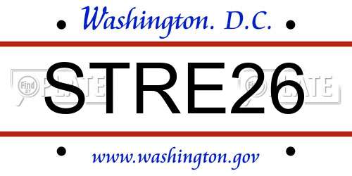 STRE26 District Of Columbia License Plate