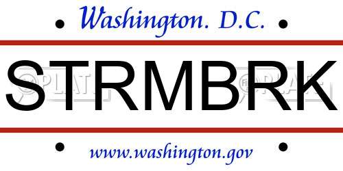 STRMBRK District Of Columbia License Plate