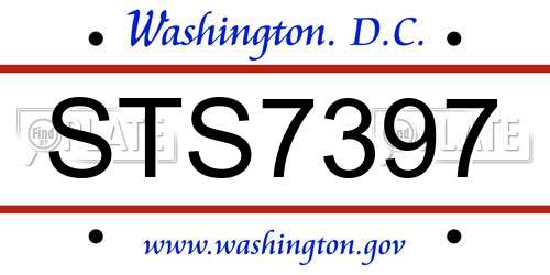 STS7397 District Of Columbia License Plate