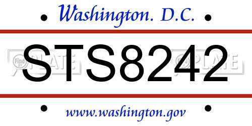 STS8242 District Of Columbia License Plate