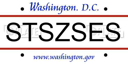 STSZSES District Of Columbia License Plate