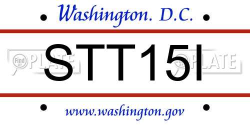 STT15I District Of Columbia License Plate