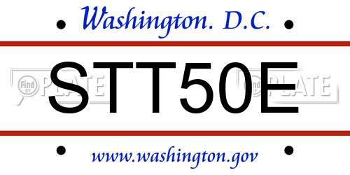 STT50E District Of Columbia License Plate