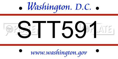 STT591 District Of Columbia License Plate
