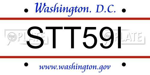 STT59I District Of Columbia License Plate