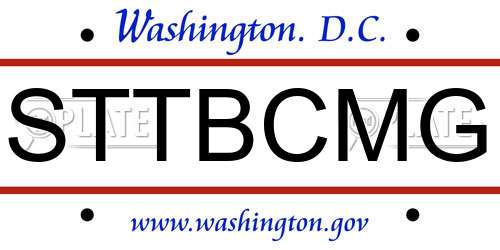 STTBCMG District Of Columbia License Plate