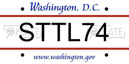 STTL74 District Of Columbia License Plate