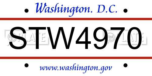 STW4970 District Of Columbia License Plate