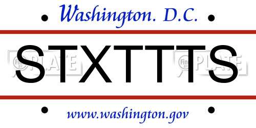 STXTTTS District Of Columbia License Plate