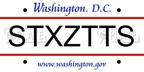 STXZTTS District Of Columbia License Plate