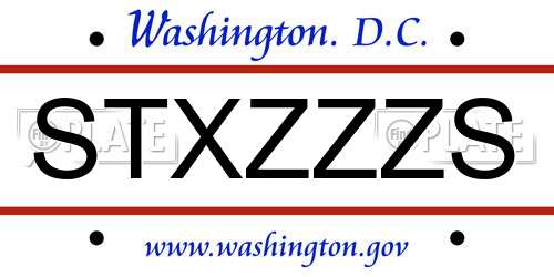 STXZZZS District Of Columbia License Plate