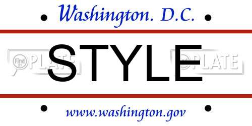 STYLE District Of Columbia License Plate
