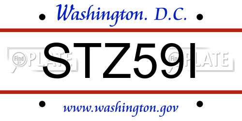 STZ59I District Of Columbia License Plate