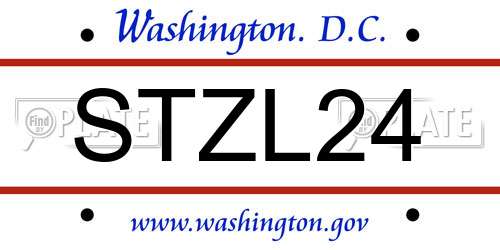 STZL24 District Of Columbia License Plate