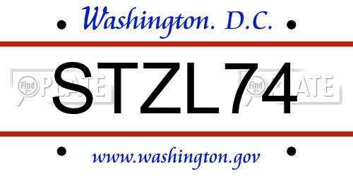 STZL74 District Of Columbia License Plate