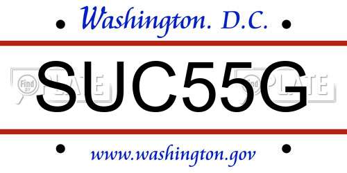 SUC55G District Of Columbia License Plate