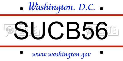 SUCB56 District Of Columbia License Plate