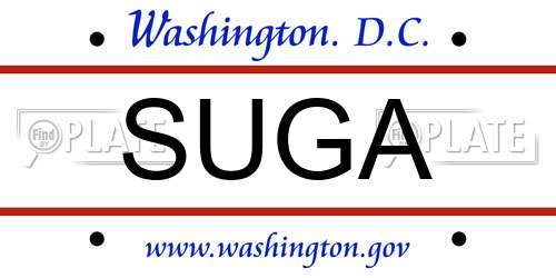 SUGA District Of Columbia License Plate