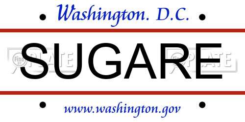 SUGARE District Of Columbia License Plate