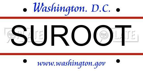 SUROOT District Of Columbia License Plate