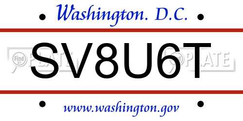 SV8U6T District Of Columbia License Plate