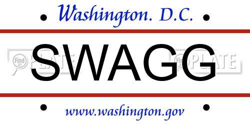 SWAGG District Of Columbia License Plate