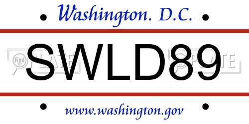 SWLD89 District Of Columbia License Plate