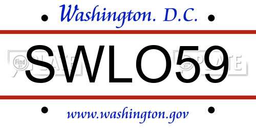 SWLO59 District Of Columbia License Plate