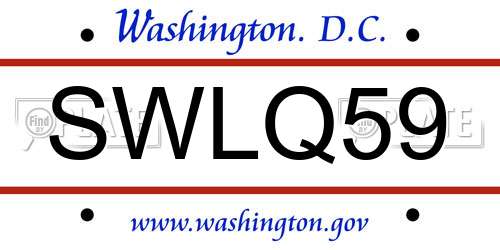 SWLQ59 District Of Columbia License Plate