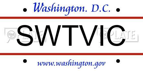 SWTVIC District Of Columbia License Plate