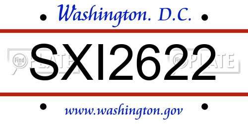 SXI2622 District Of Columbia License Plate