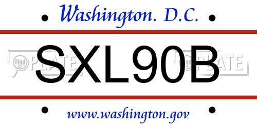 SXL90B District Of Columbia License Plate